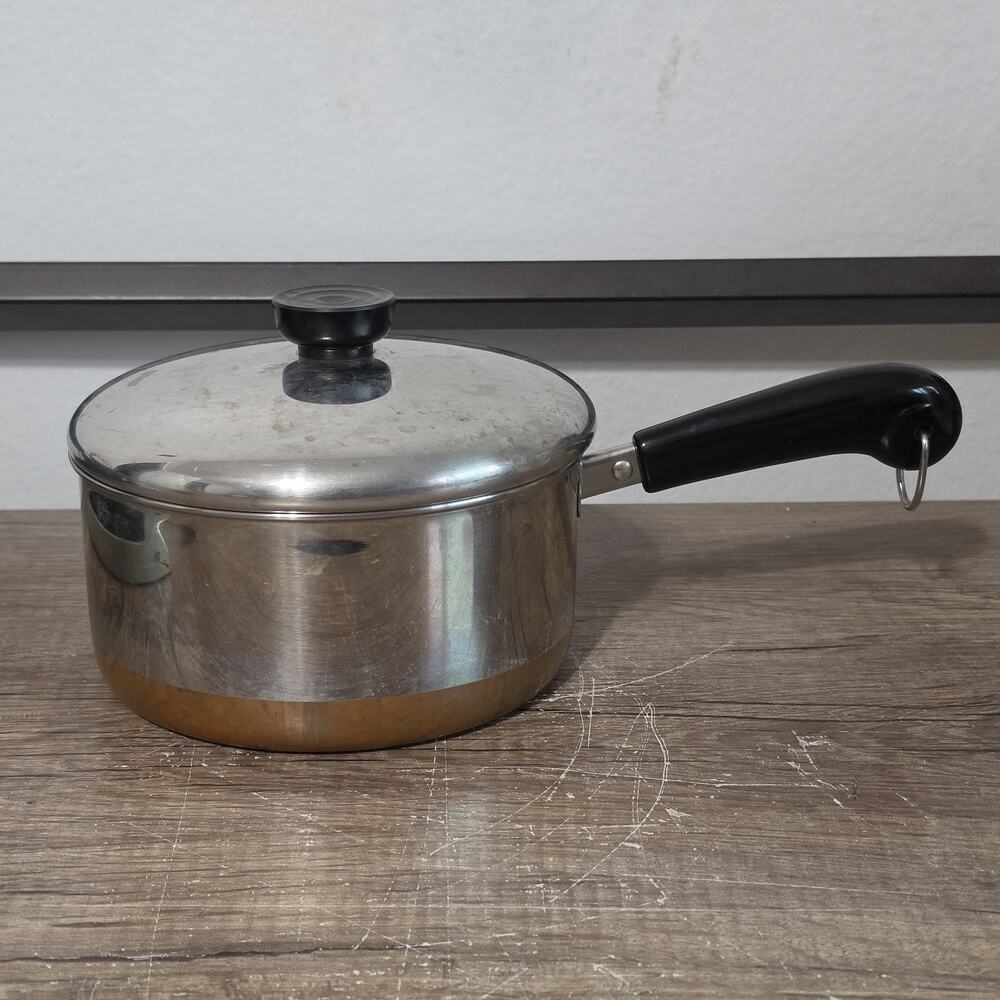 Vintage Revere Ware 2 Qt Saucepan Copper Bottom With Lid